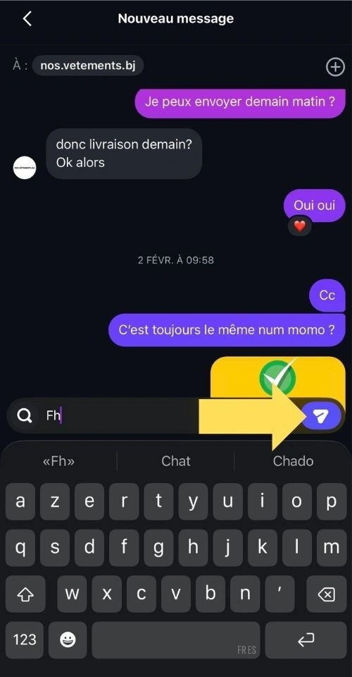 Envoyé me message