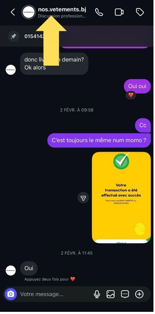 Cliquer sur le nom