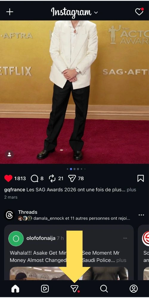 Cliquer sur la Messagerie