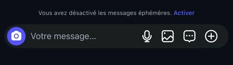 Désactivation des messages éphémères