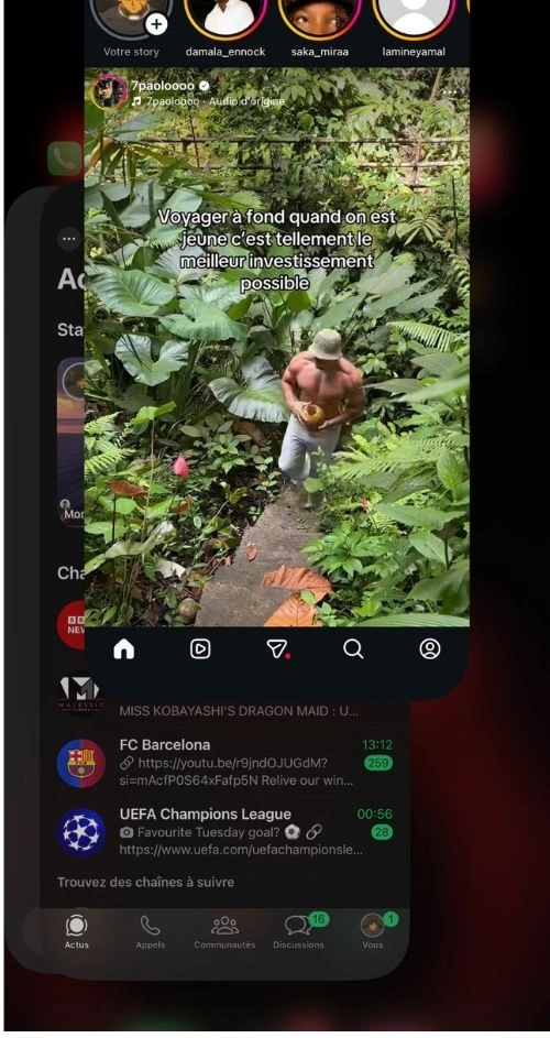 Fermer l'application Instagram