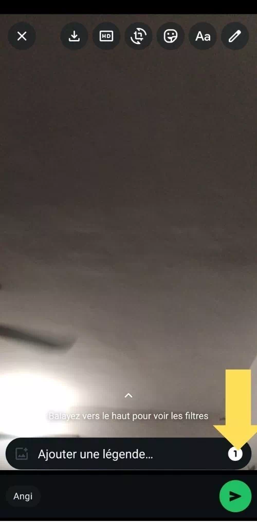 Cliquer sur 1 pour activer le mode éphémère