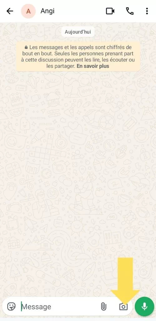 Cliquer sur appareil photo