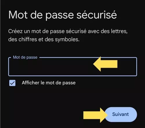 Choisir un mot de passe