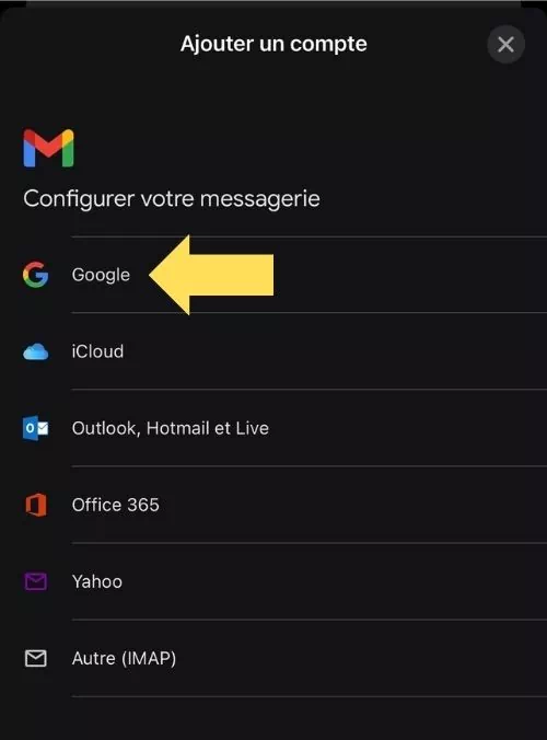 Cliquer sur Google