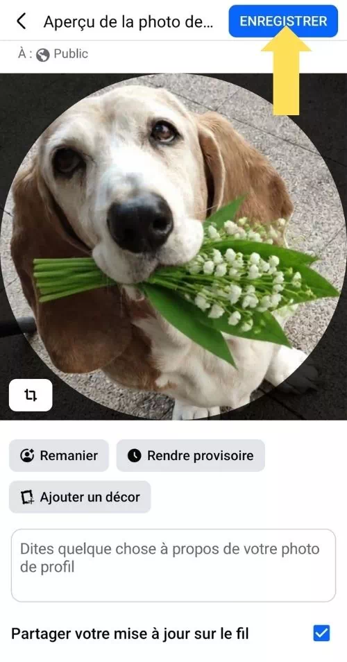 Cliquer sur Enregistrer