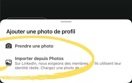 Prendre une photo ou Importer