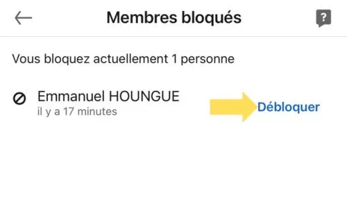 Débloquer cette personne