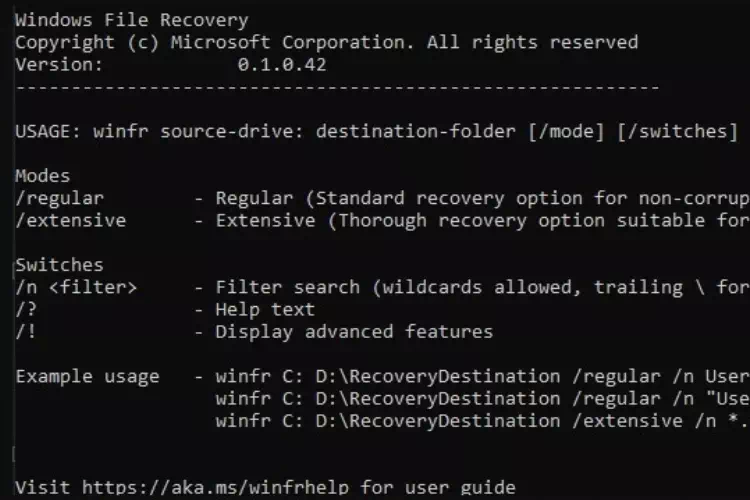 Windows File Recovery